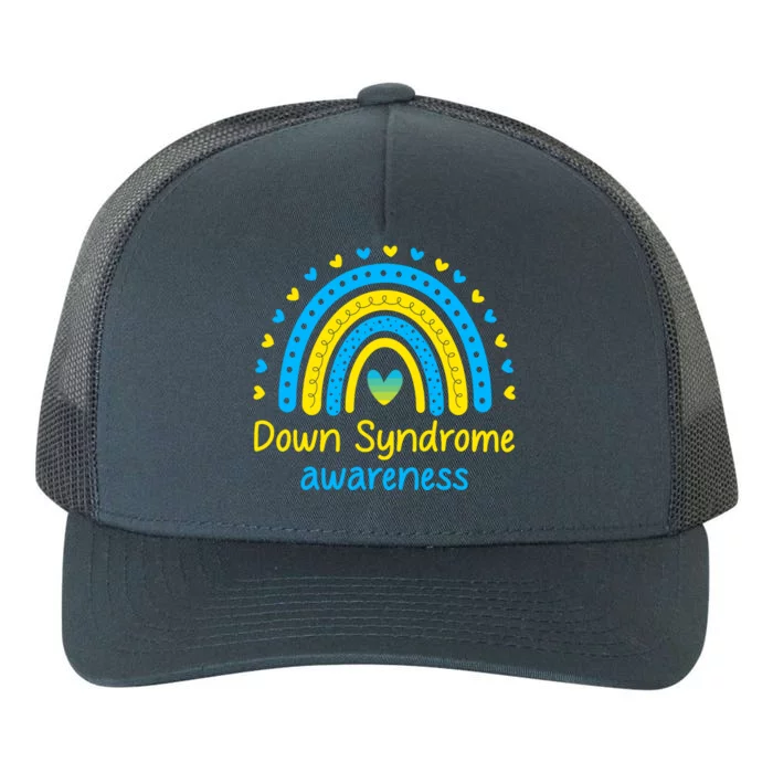 We Wear Blue And Yellow Down Syndrome Awareness Yupoong Adult 5-Panel Trucker Hat