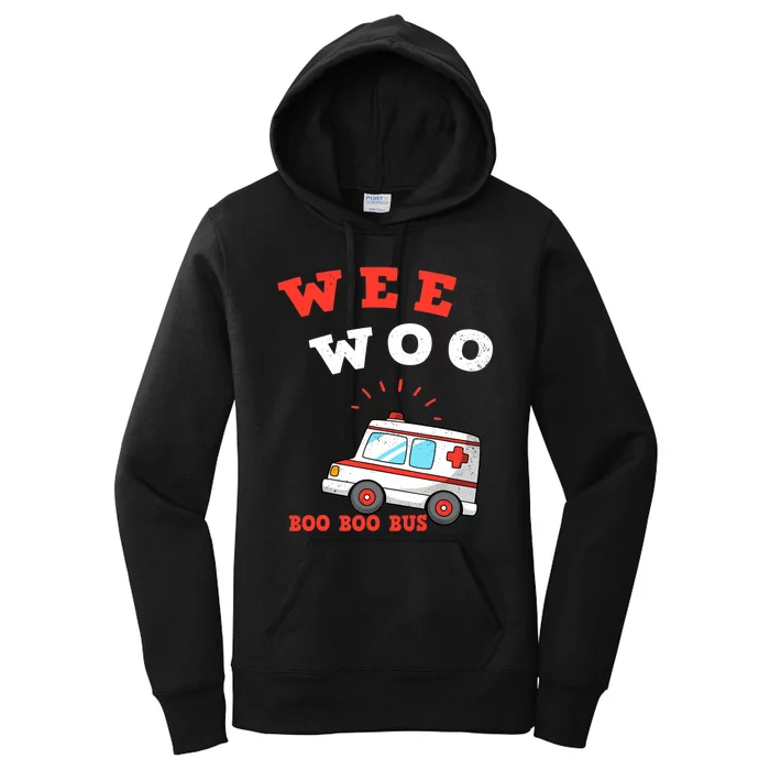 Wee Woo Boo Boo Bus Ambulance Funny EMS EMT Paramedic Gift Women's Pullover Hoodie