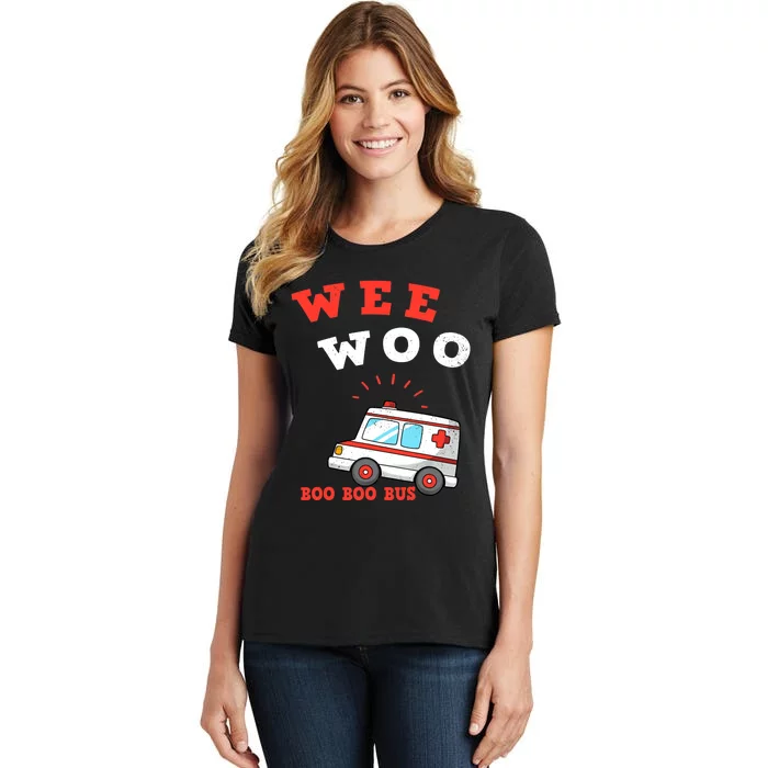 Wee Woo Boo Boo Bus Ambulance Funny EMS EMT Paramedic Gift Women's T-Shirt