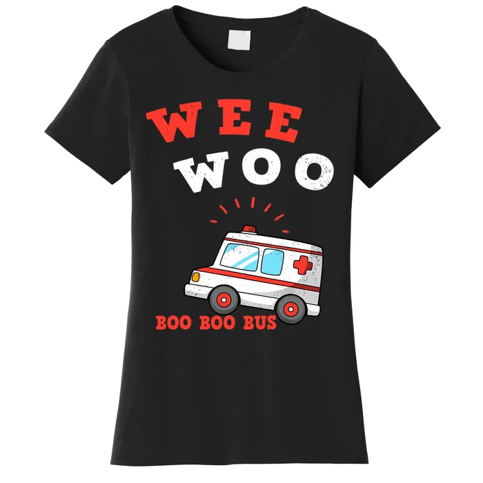 Wee Woo Boo Boo Bus Ambulance Funny EMS EMT Paramedic Gift Women's T-Shirt