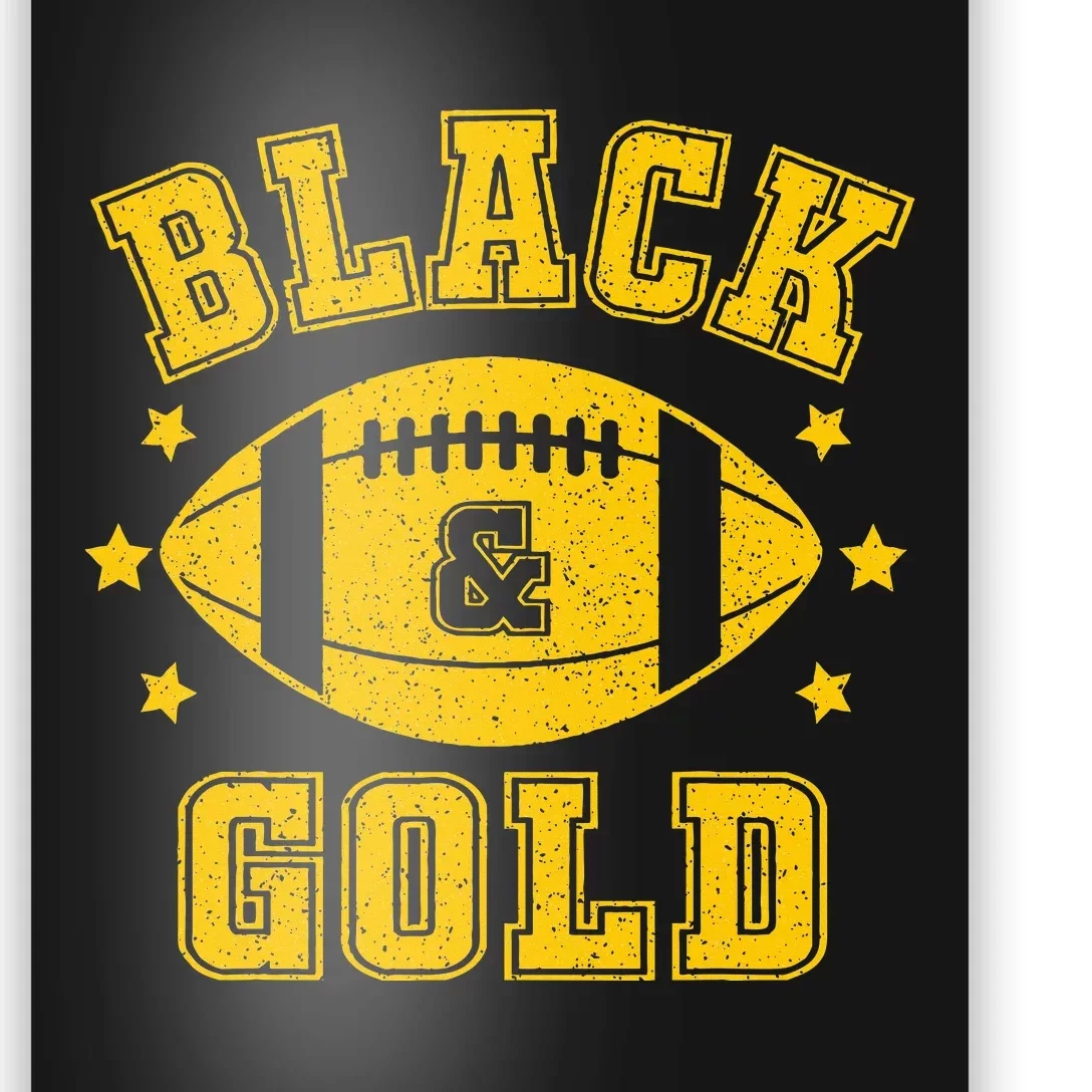 We Wear Black And Gold School Spirit Poster