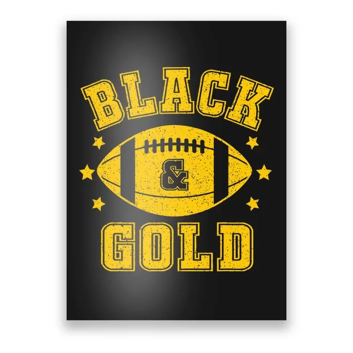 We Wear Black And Gold School Spirit Poster