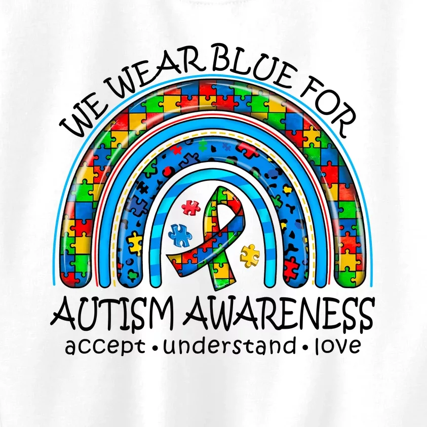 We Wear Blue For Autism Awareness Kids Sweatshirt