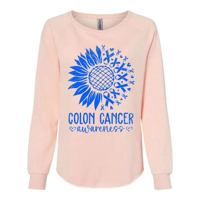 We Wear Blue Colon Cancer Awareness Colorectal Cancer Month Womens California Wash Sweatshirt