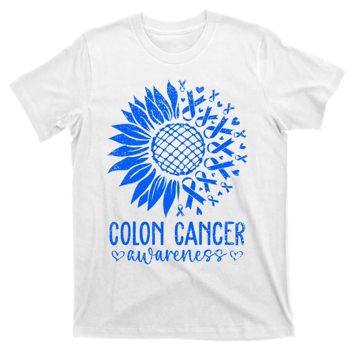 We Wear Blue Colon Cancer Awareness Colorectal Cancer Month T-Shirt