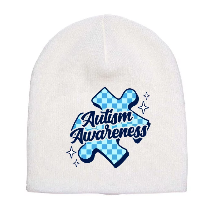 We Wear Blue For Autism Awareness Short Acrylic Beanie