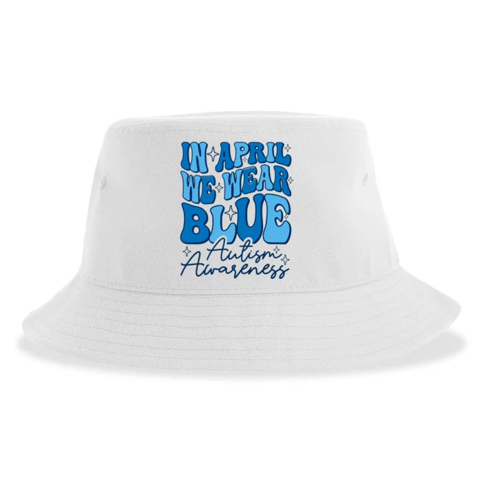 We Wear Blue For Autism Awareness Sustainable Bucket Hat