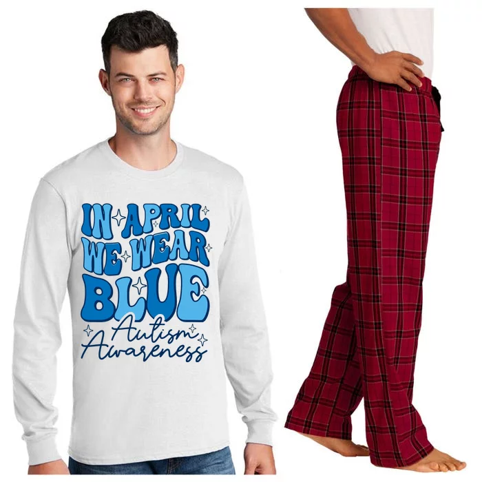 We Wear Blue For Autism Awareness Long Sleeve Pajama Set