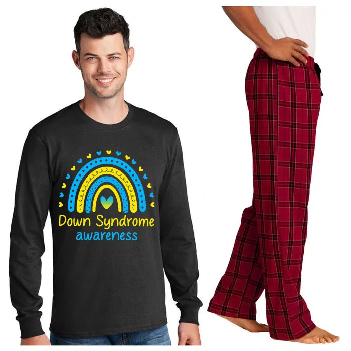 We Wear Blue And Yellow Down Syndrome Awareness Long Sleeve Pajama Set