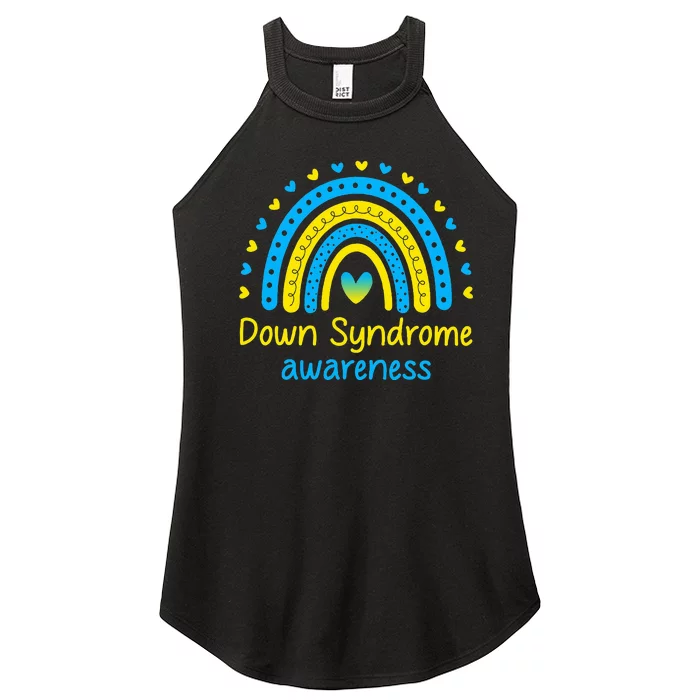 We Wear Blue And Yellow Down Syndrome Awareness Women’s Perfect Tri Rocker Tank