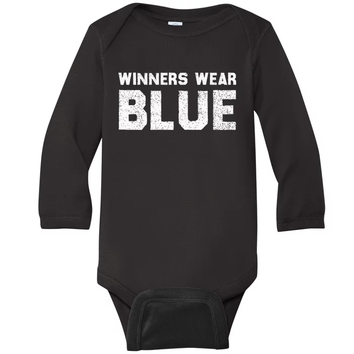 Winners Wear Blue Spirit Wear Team Game Color War Baby Long Sleeve Bodysuit