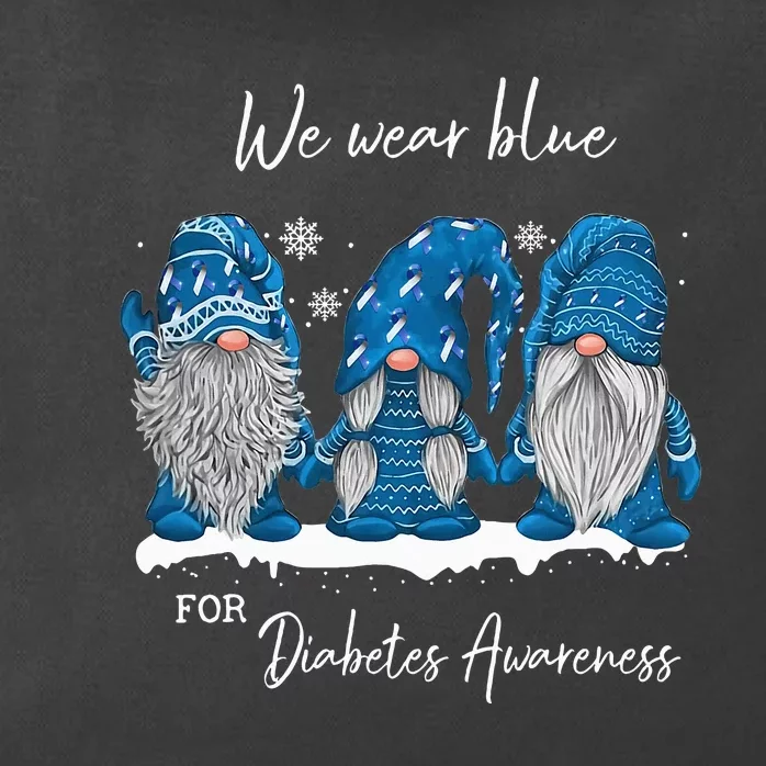 We Wear Blue For Diabetes Awareness Gnomes T1D Zip Tote Bag