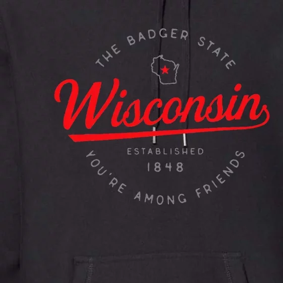 Wisconsin Wi Badger State YouRe Among Friends In Wisconsin Premium Hoodie