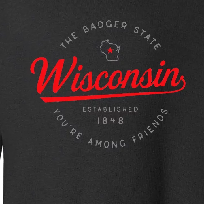 Wisconsin Wi Badger State YouRe Among Friends In Wisconsin Toddler Sweatshirt