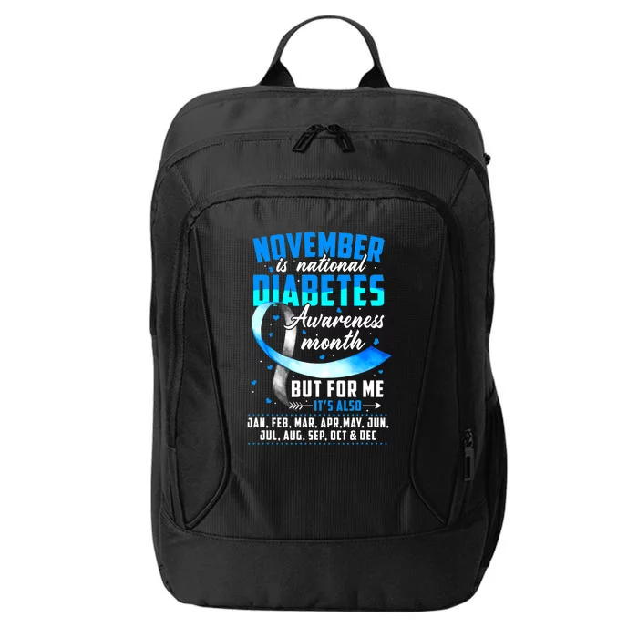 We Wear Blue For Diabetes Awareness Gift City Backpack