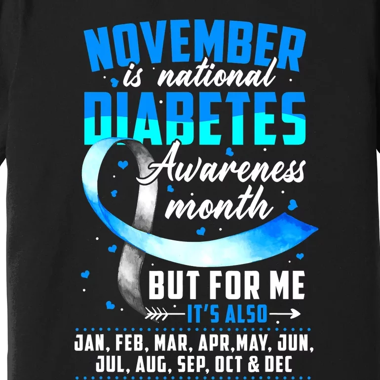 We Wear Blue For Diabetes Awareness Gift Premium T-Shirt