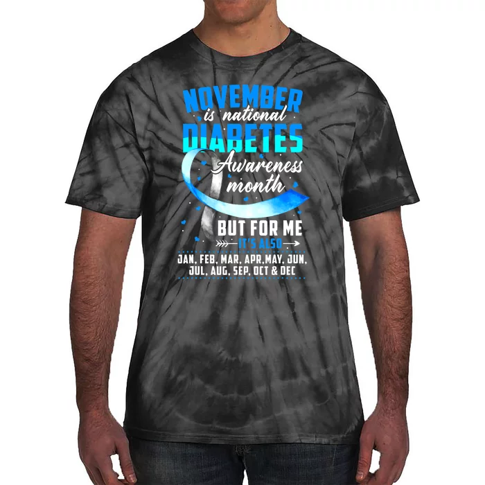 We Wear Blue For Diabetes Awareness Gift Tie-Dye T-Shirt