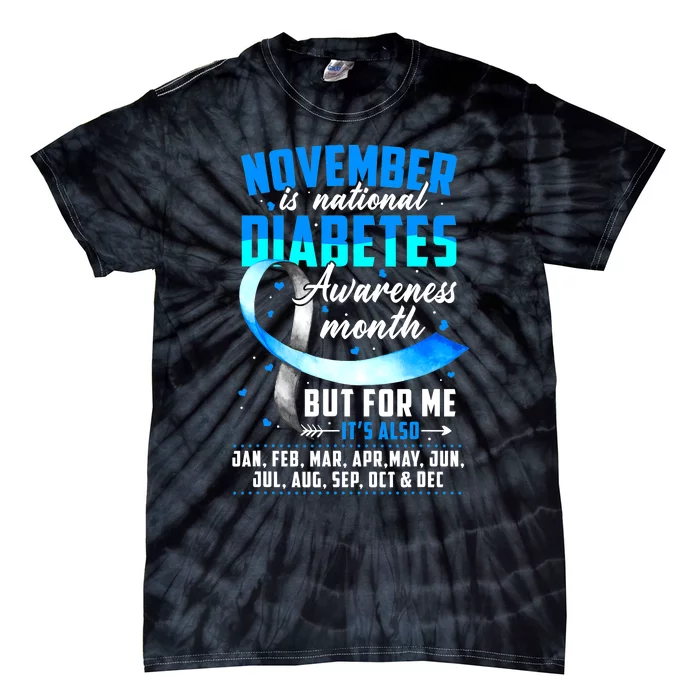 We Wear Blue For Diabetes Awareness Gift Tie-Dye T-Shirt