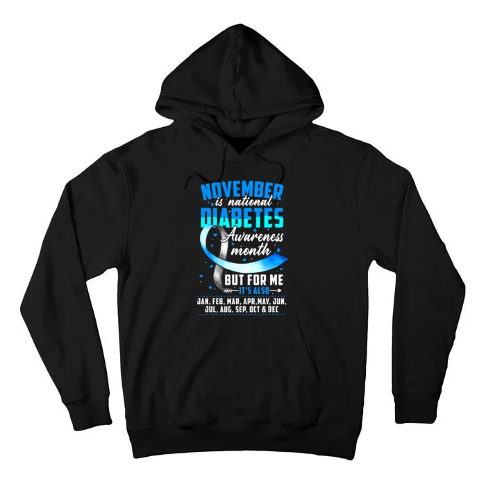 We Wear Blue For Diabetes Awareness Gift Tall Hoodie