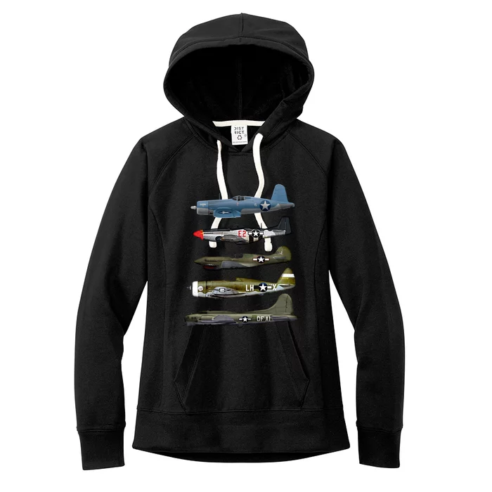 Ww2 Warplane Bgreat Gift17 P51 Mustang F4u Corsair P40 Warhawk Gift Women's Fleece Hoodie