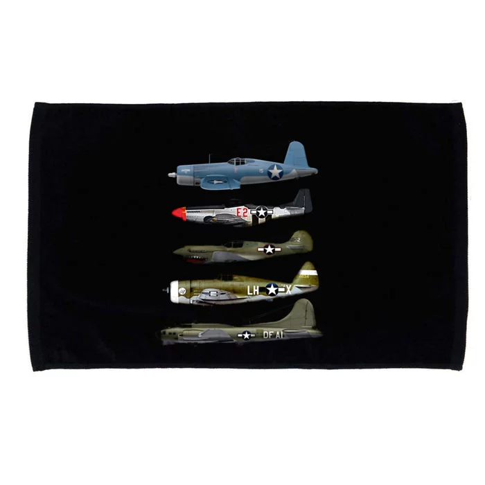 Ww2 Warplane Bgreat Gift17 P51 Mustang F4u Corsair P40 Warhawk Gift Microfiber Hand Towel