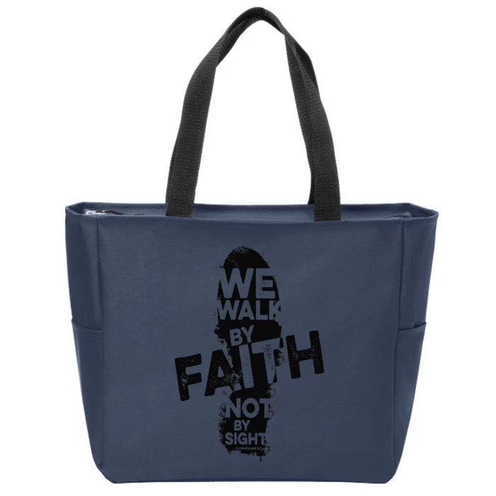 We Walk By Faith Not By Sight Christian Faith in God Vintage Zip Tote Bag