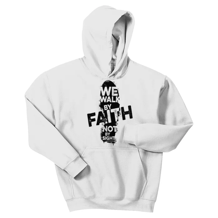 We Walk By Faith Not By Sight Christian Faith in God Vintage Kids Hoodie