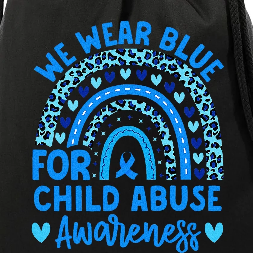 We Wear Blue Child Abuse Prevention Child Abuse Awareness Drawstring Bag