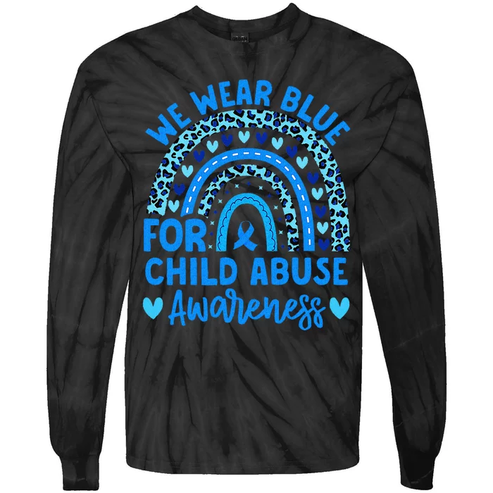 We Wear Blue Child Abuse Prevention Child Abuse Awareness Tie-Dye Long Sleeve Shirt