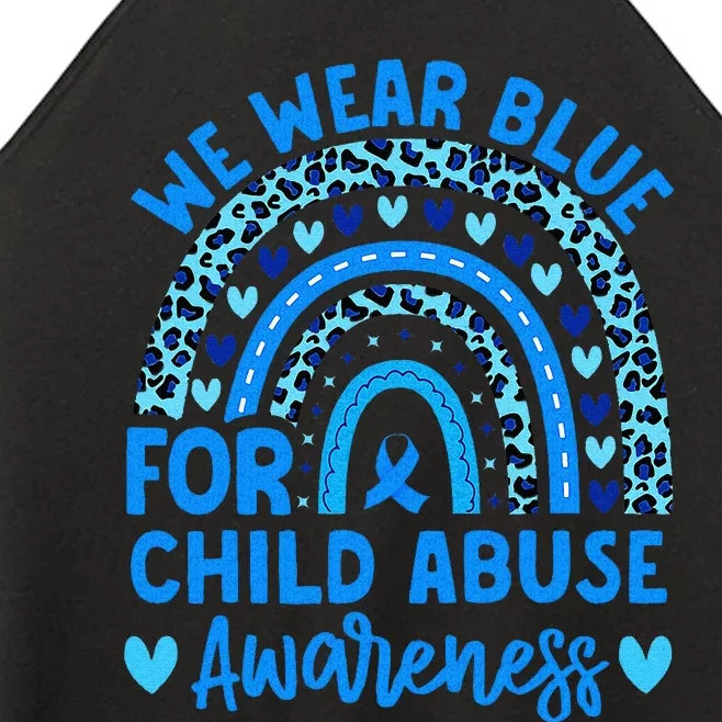 We Wear Blue Child Abuse Prevention Child Abuse Awareness Women’s Perfect Tri Rocker Tank