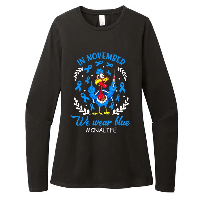 We Wear Blue For Diabetes Awareness Rainbow Gift Womens CVC Long Sleeve Shirt