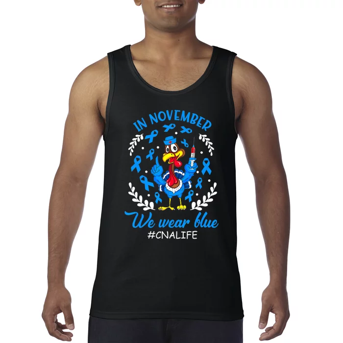 We Wear Blue For Diabetes Awareness Rainbow Gift Tank Top