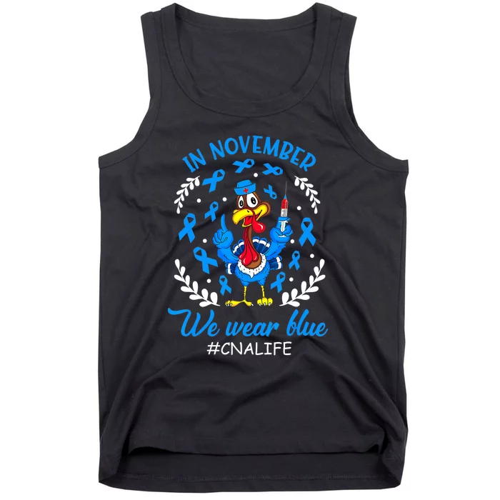 We Wear Blue For Diabetes Awareness Rainbow Gift Tank Top