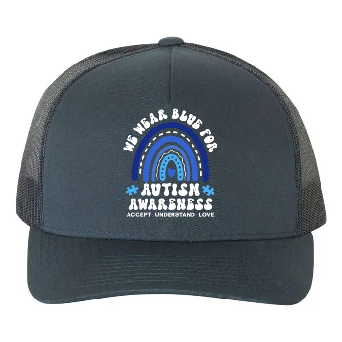 We Wear Blue For Autism Awareness Yupoong Adult 5-Panel Trucker Hat