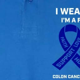 Wo Wear Blue I'm A Fighter Warrior Colon Cancer Awareness Gift Softstyle Adult Sport Polo