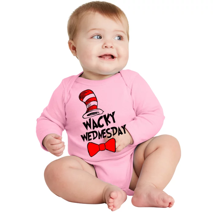 Wacky Wednesday Cat In Hat Baby Long Sleeve Bodysuit