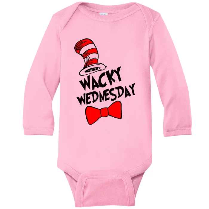 Wacky Wednesday Cat In Hat Baby Long Sleeve Bodysuit