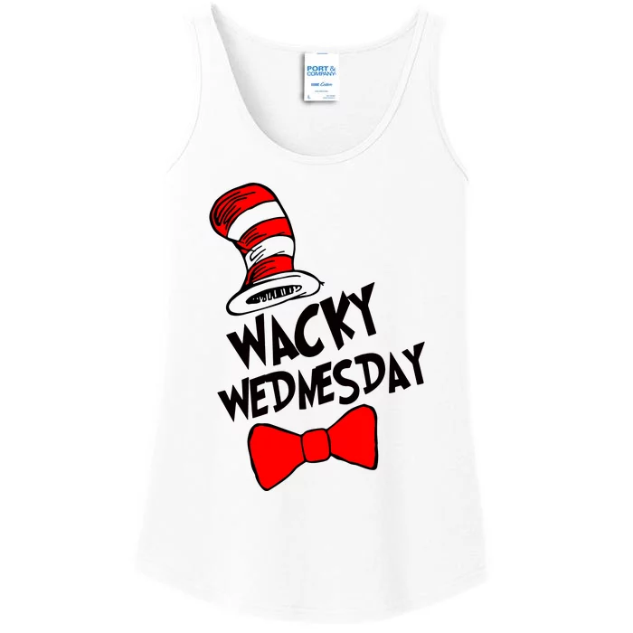 Wacky Wednesday Cat In Hat Ladies Essential Tank