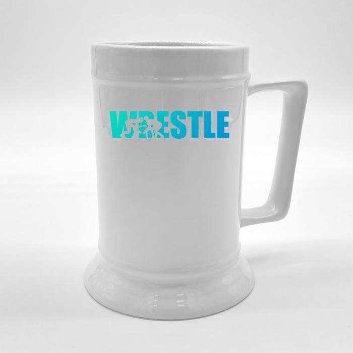 Wrestle Wrestling Cool Gift Front & Back Beer Stein