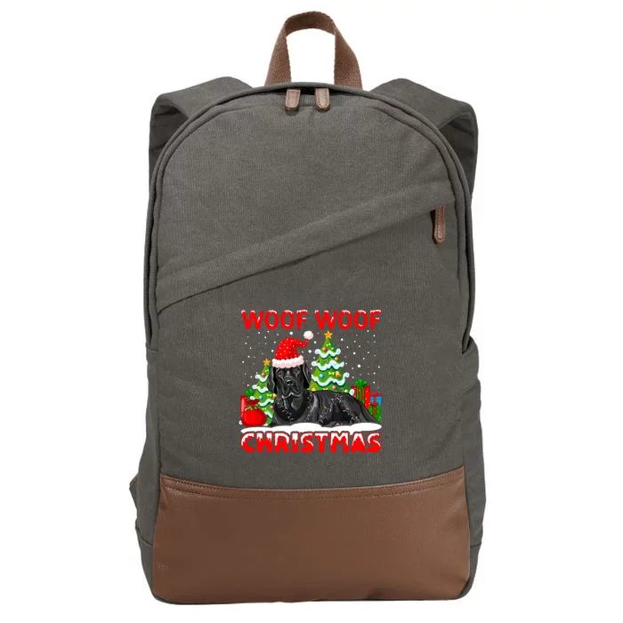 Woof Woof Christmas Cute Gift Cotton Canvas Backpack