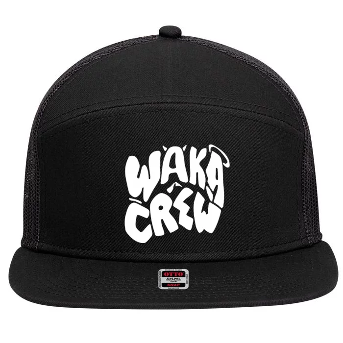 Waka Waka Crew Washed Powder 7 Panel Mesh Trucker Snapback Hat