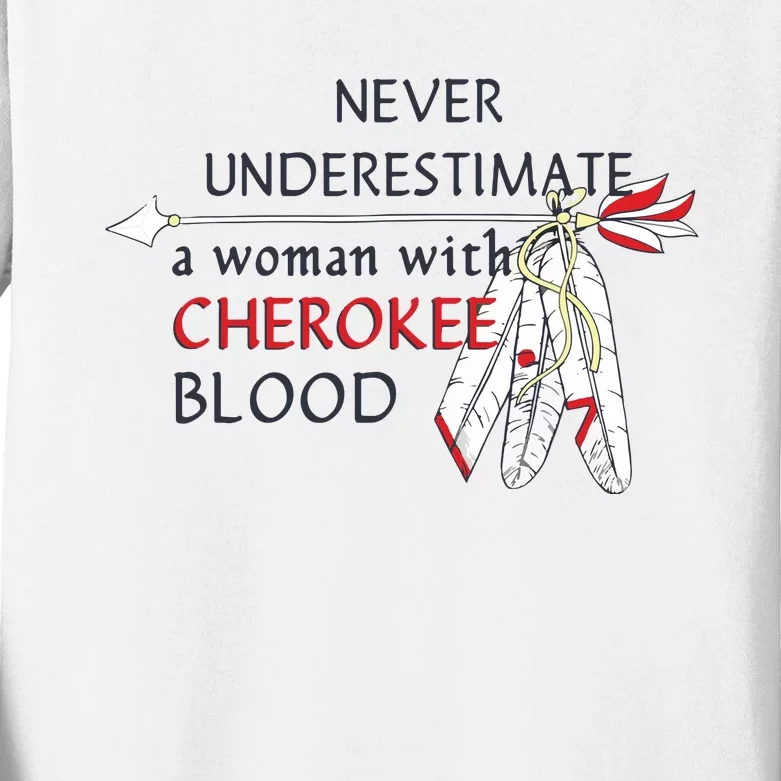 Woman With Cherokee Blood Native American Kids Long Sleeve Shirt