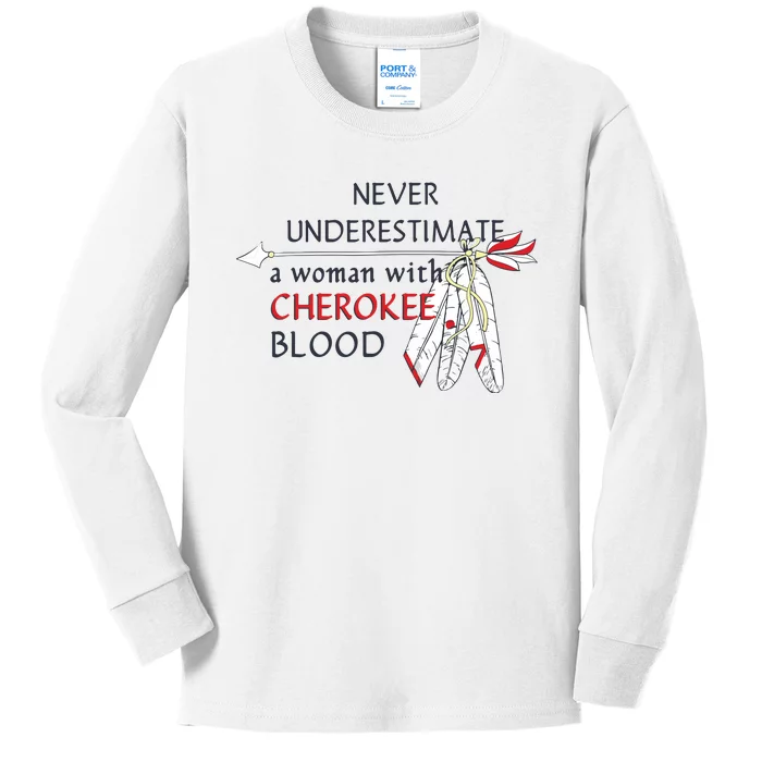 Woman With Cherokee Blood Native American Kids Long Sleeve Shirt