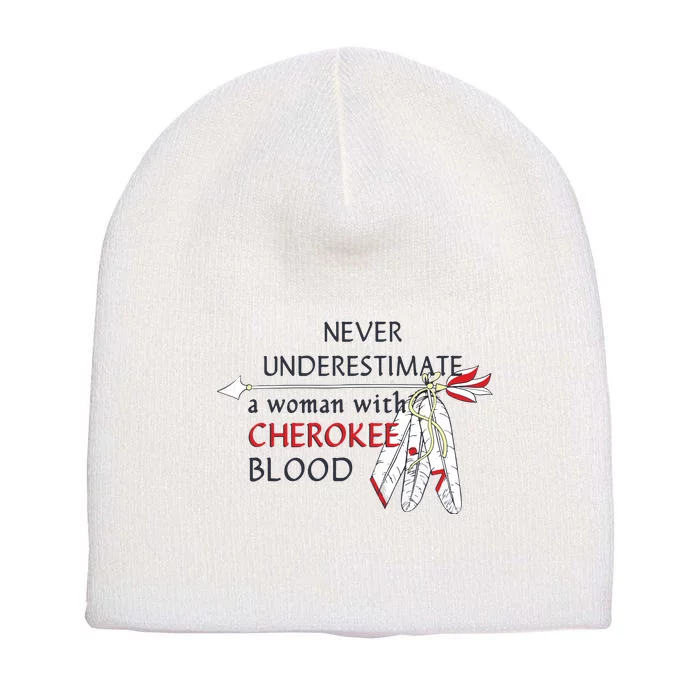 Woman With Cherokee Blood Native American Short Acrylic Beanie