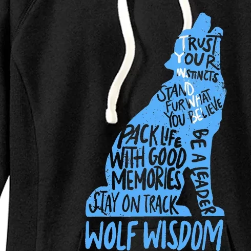 Wolf Wisdom Cute Wolves Lover Inspirational Sayings Quotes Women's Fleece Hoodie