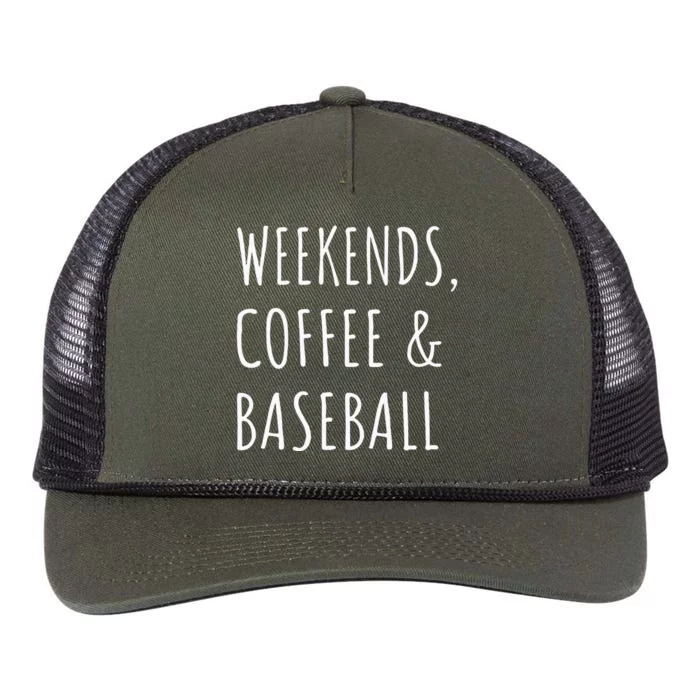 Womens Weekends Coffee And Baseball Sports Fan Dad Baseball Mom Retro Rope Trucker Hat Cap