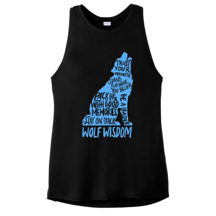 Wolf Wisdom Cute Wolves Lover Inspirational Sayings Quotes Ladies Tri-Blend Wicking Tank