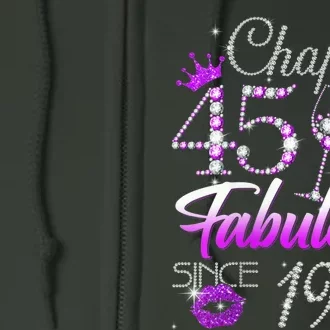 Wo Wo Chapter 45 Fabulous Since 1978 45th Birthday Queen Full Zip Hoodie