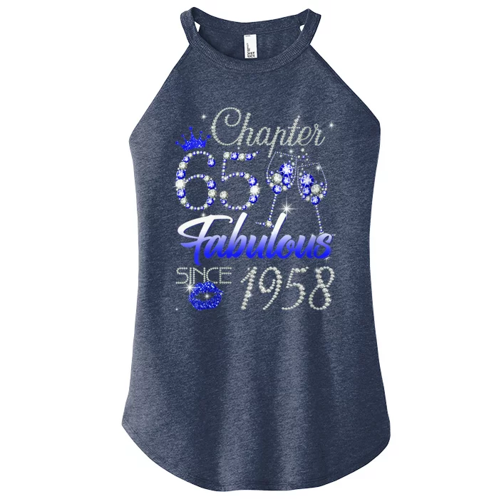 Wo Wo Chapter 65 Fabulous Since 1958 65th Birthday Queen Women’s Perfect Tri Rocker Tank