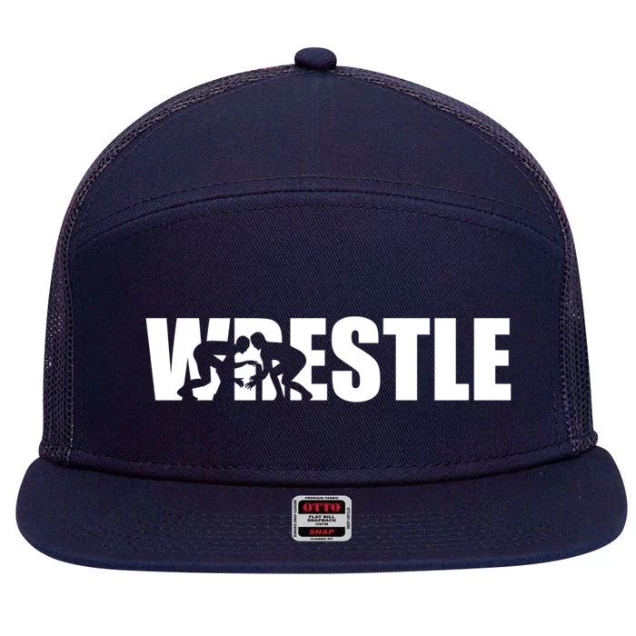 Wrestle Wrestling Cool Gift 7 Panel Mesh Trucker Snapback Hat